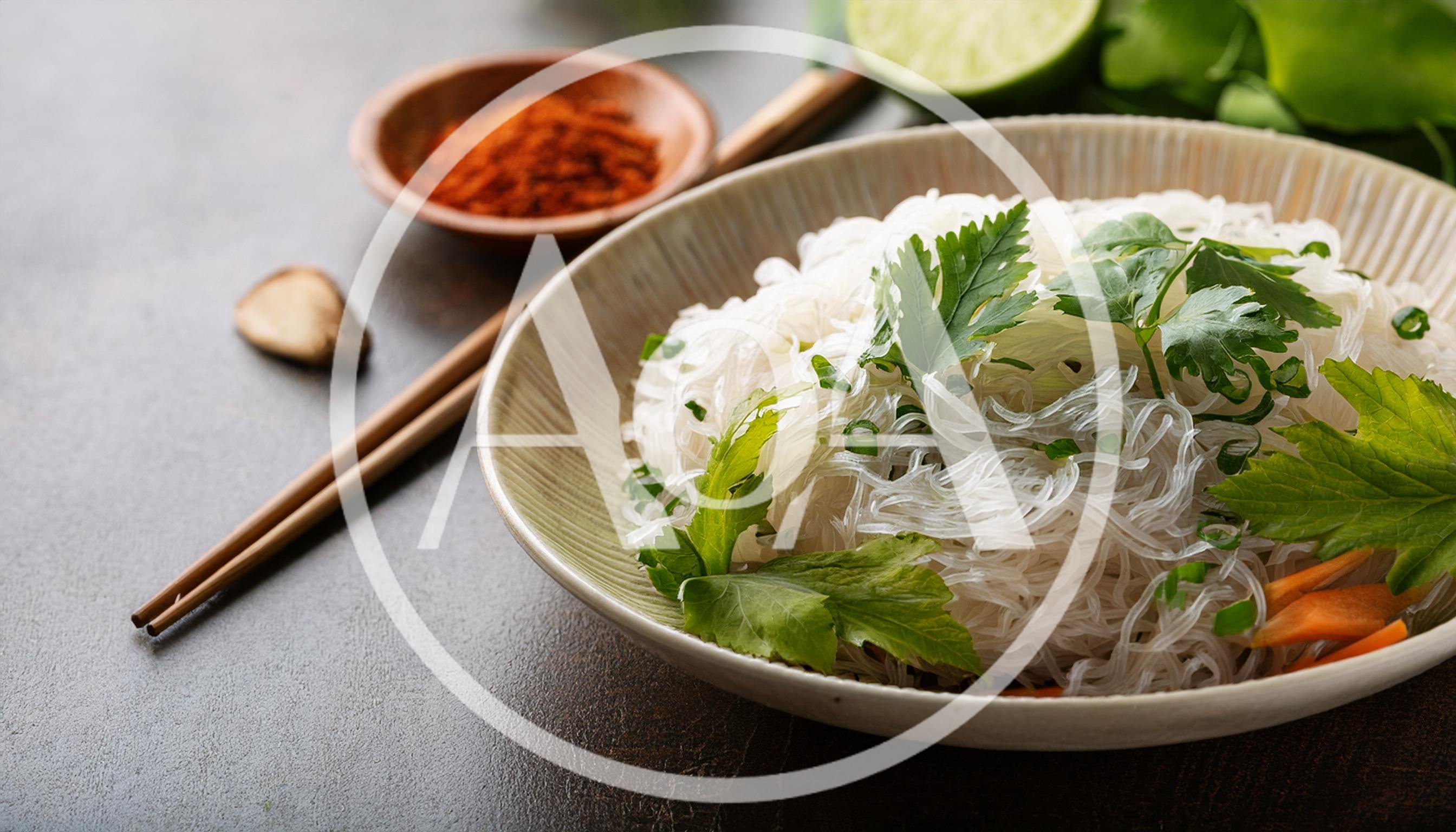 Glass Noodle Salad Bowl With Fresh Herbs