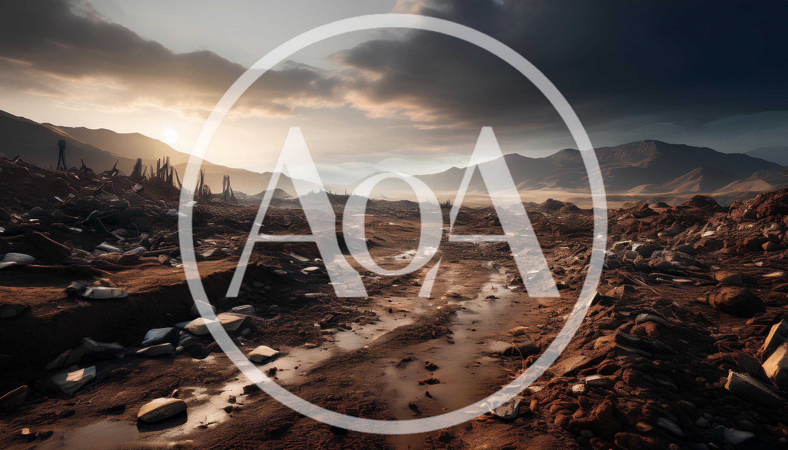 Desolate Martian Landscape With Rocky Terrain And Mountains