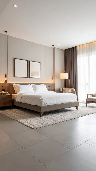 Modern Minimalist Bedroom Interior With Neutral Tones