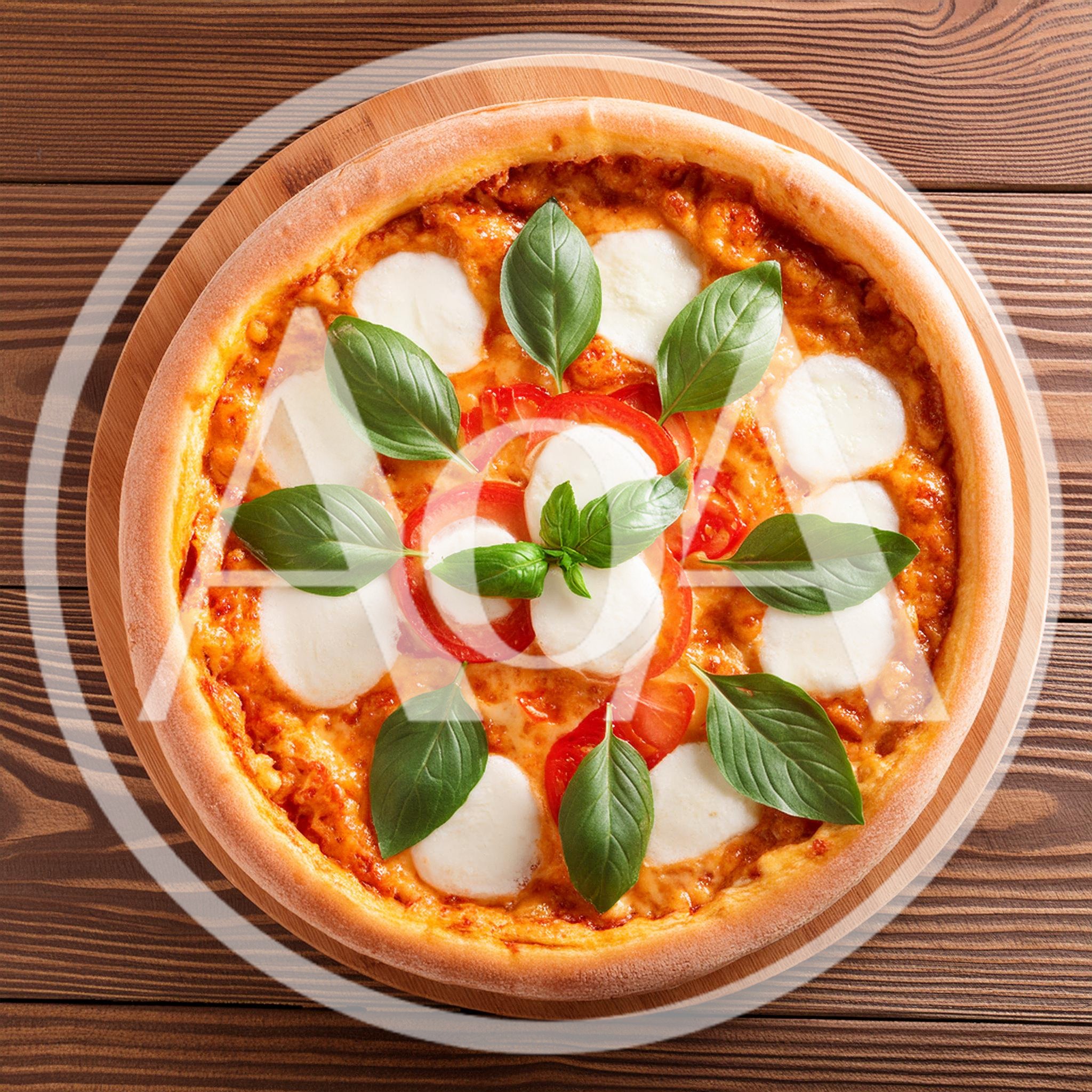 Fresh Margherita Pizza On A Wooden Board