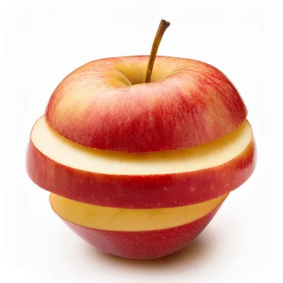 Sliced Red Apple Isolated On White Background