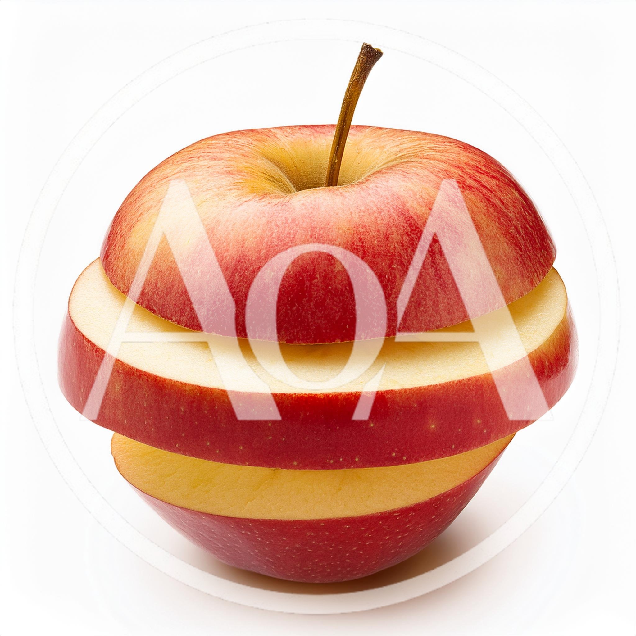 Sliced Red Apple Isolated On White Background