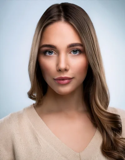 Portrait Of A Beautiful Young Woman With Long Hair