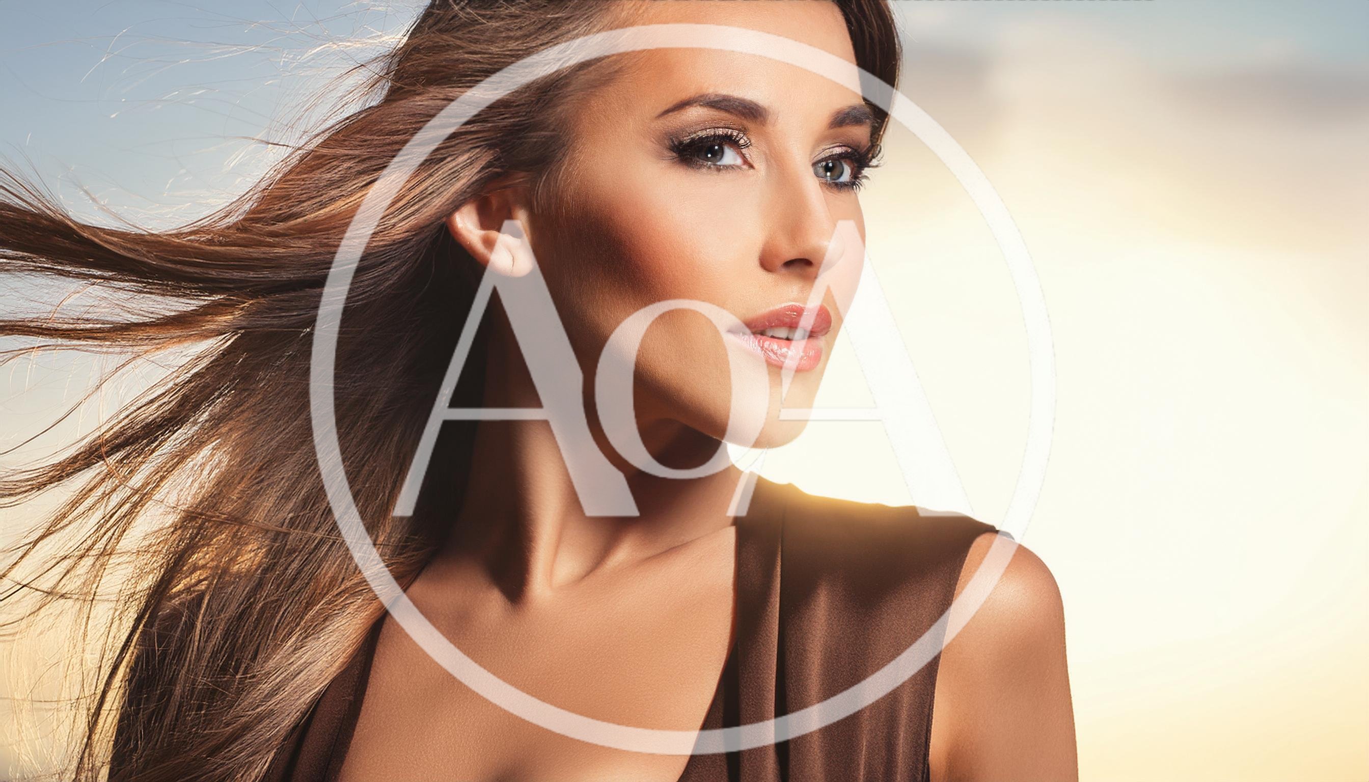 Portrait Of A Beautiful Woman With Flowing Hair
