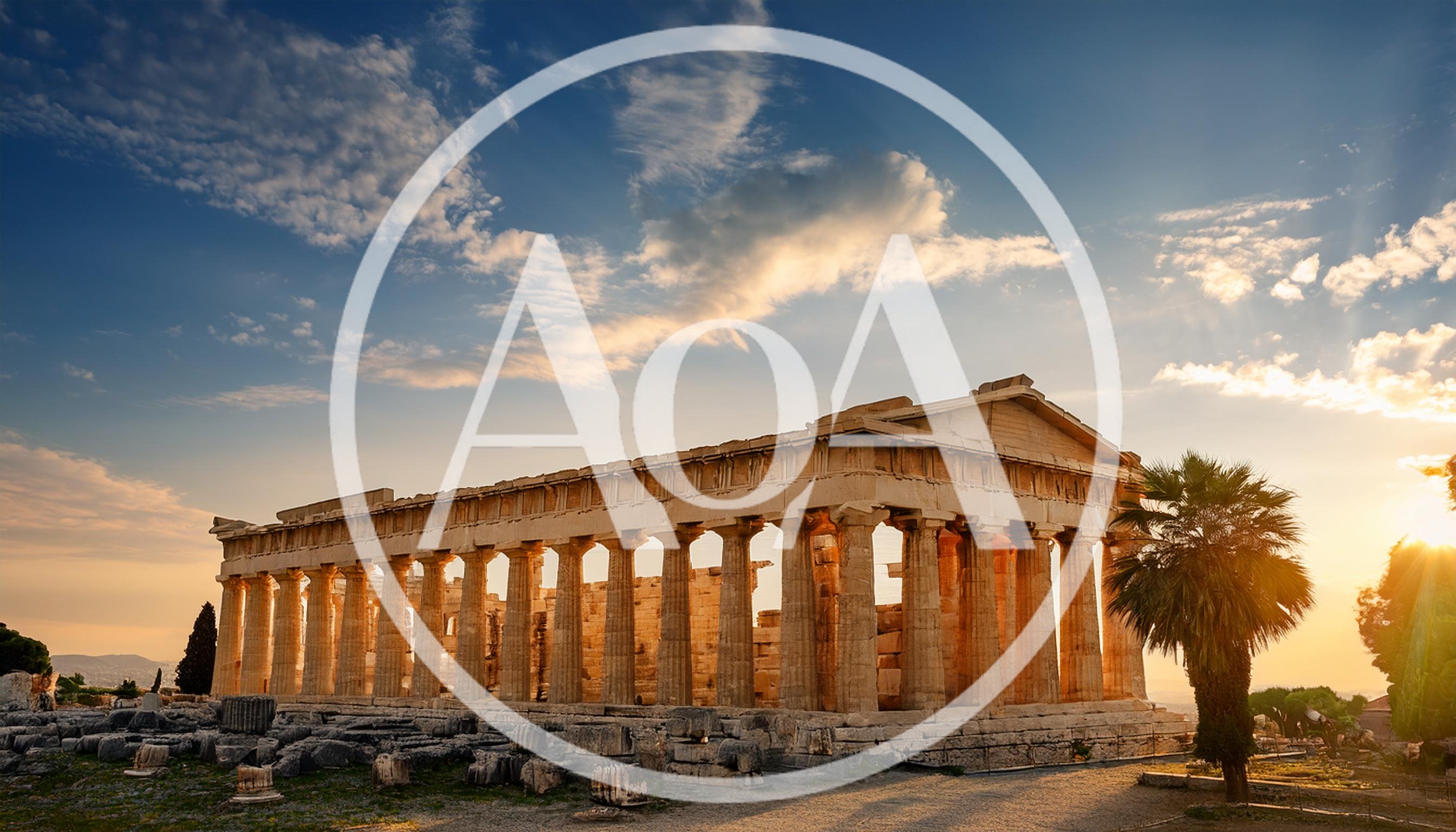 Temple of Hephaestus at Sunset in Athens