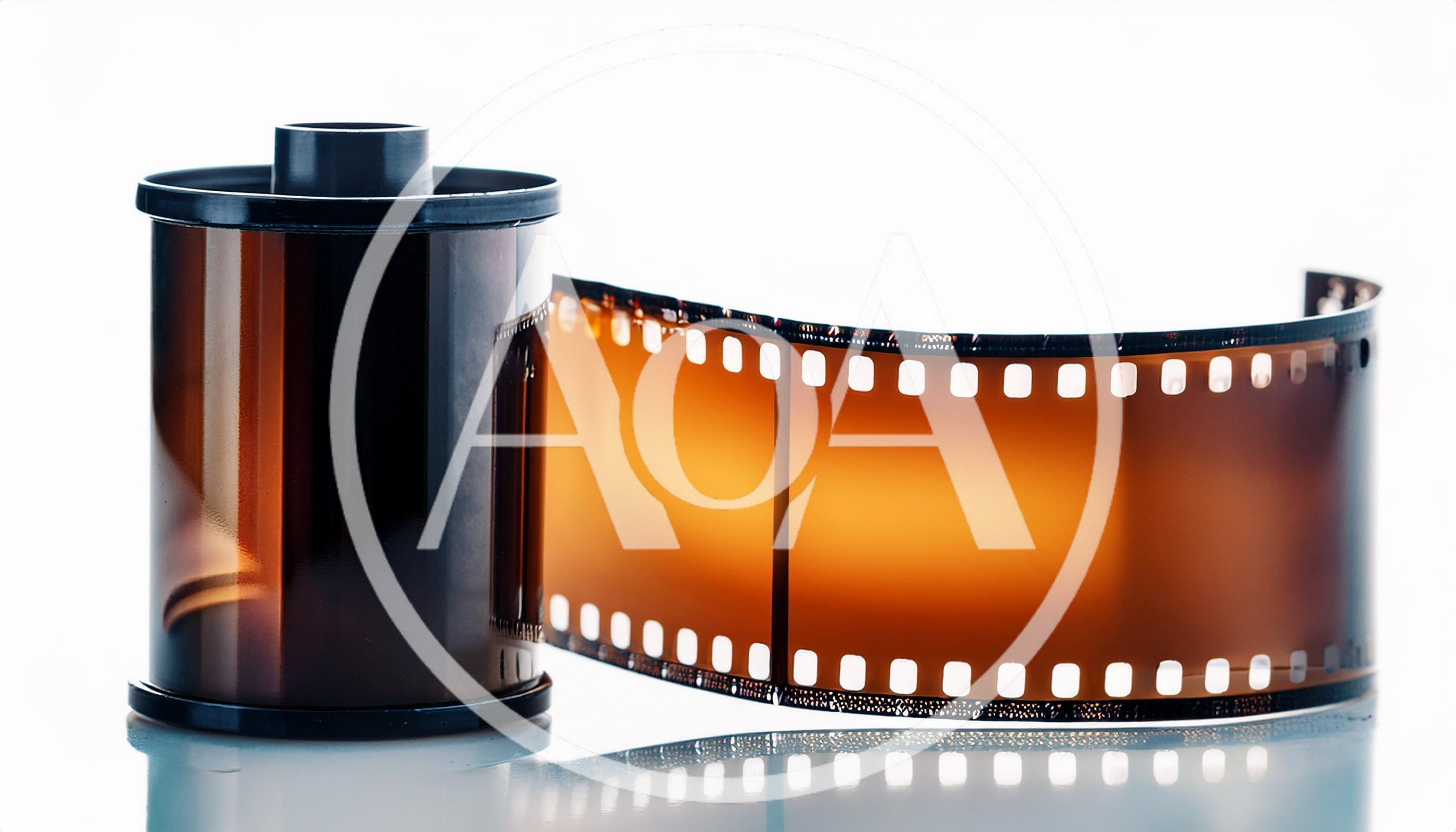 35mm Photographic Film Roll On White Background
