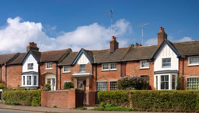 Row Of Traditional English Brick Terraced Houses