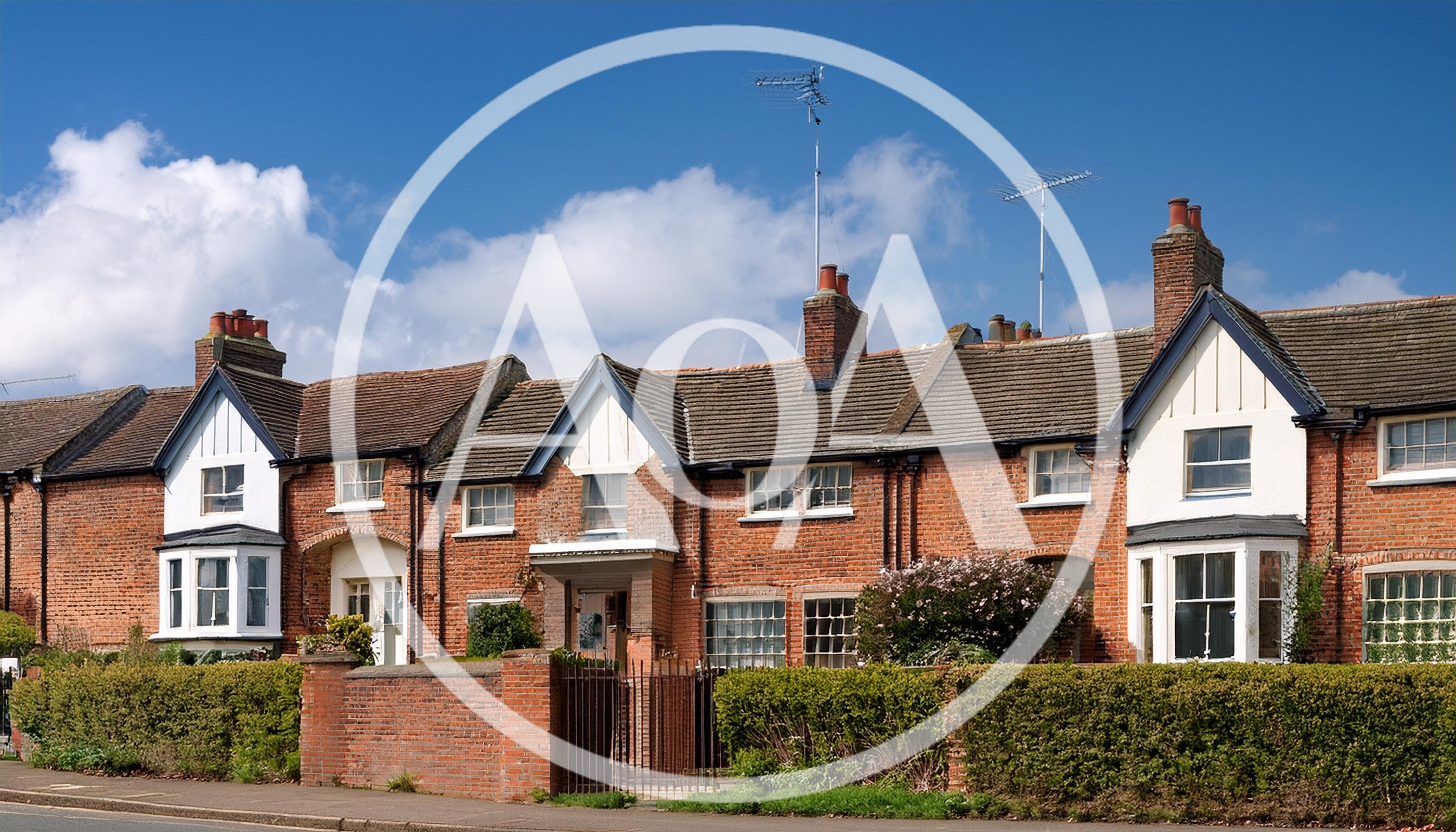 Row Of Traditional English Brick Terraced Houses