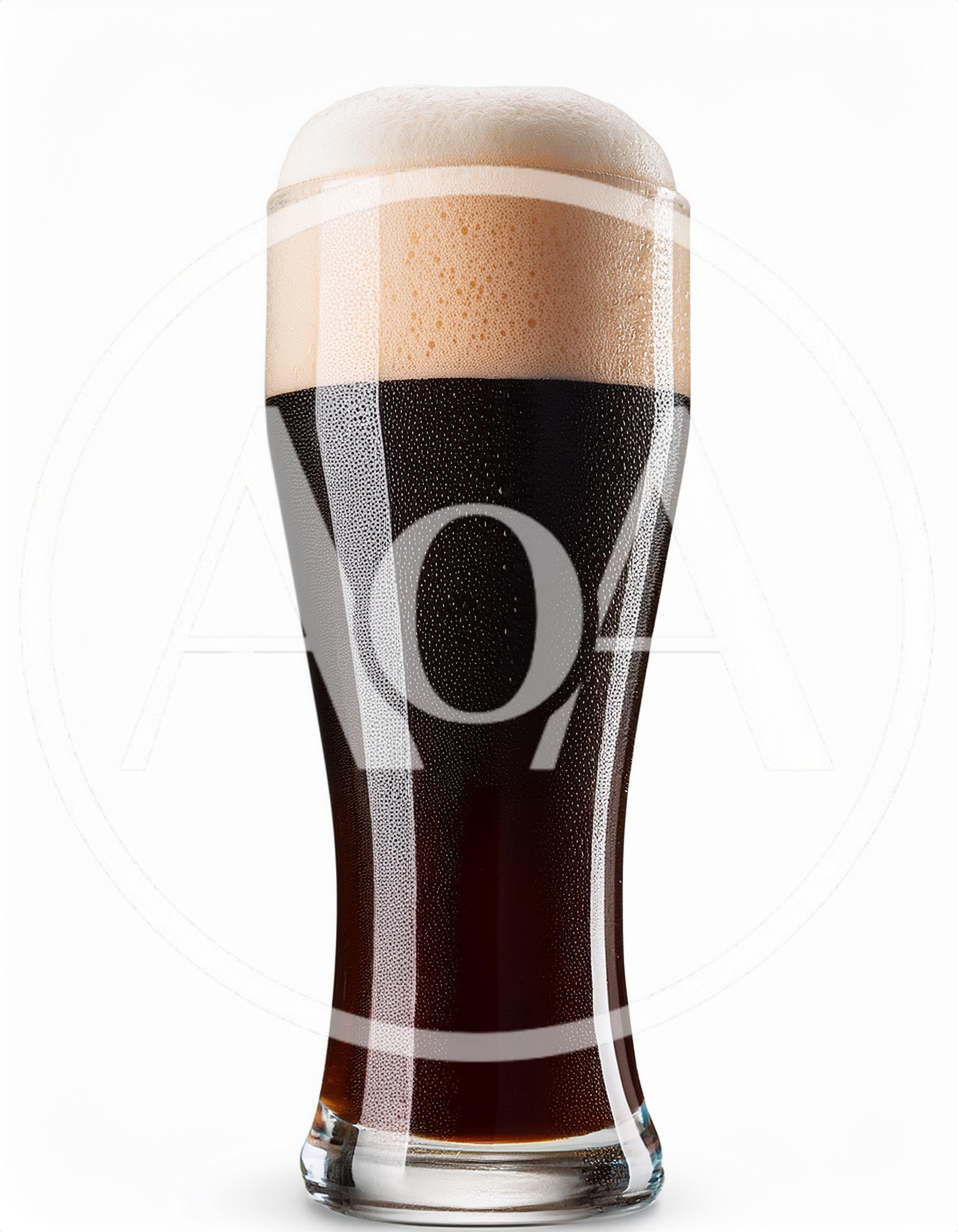 Tall Glass Of Dark Stout Beer With Thick Foam