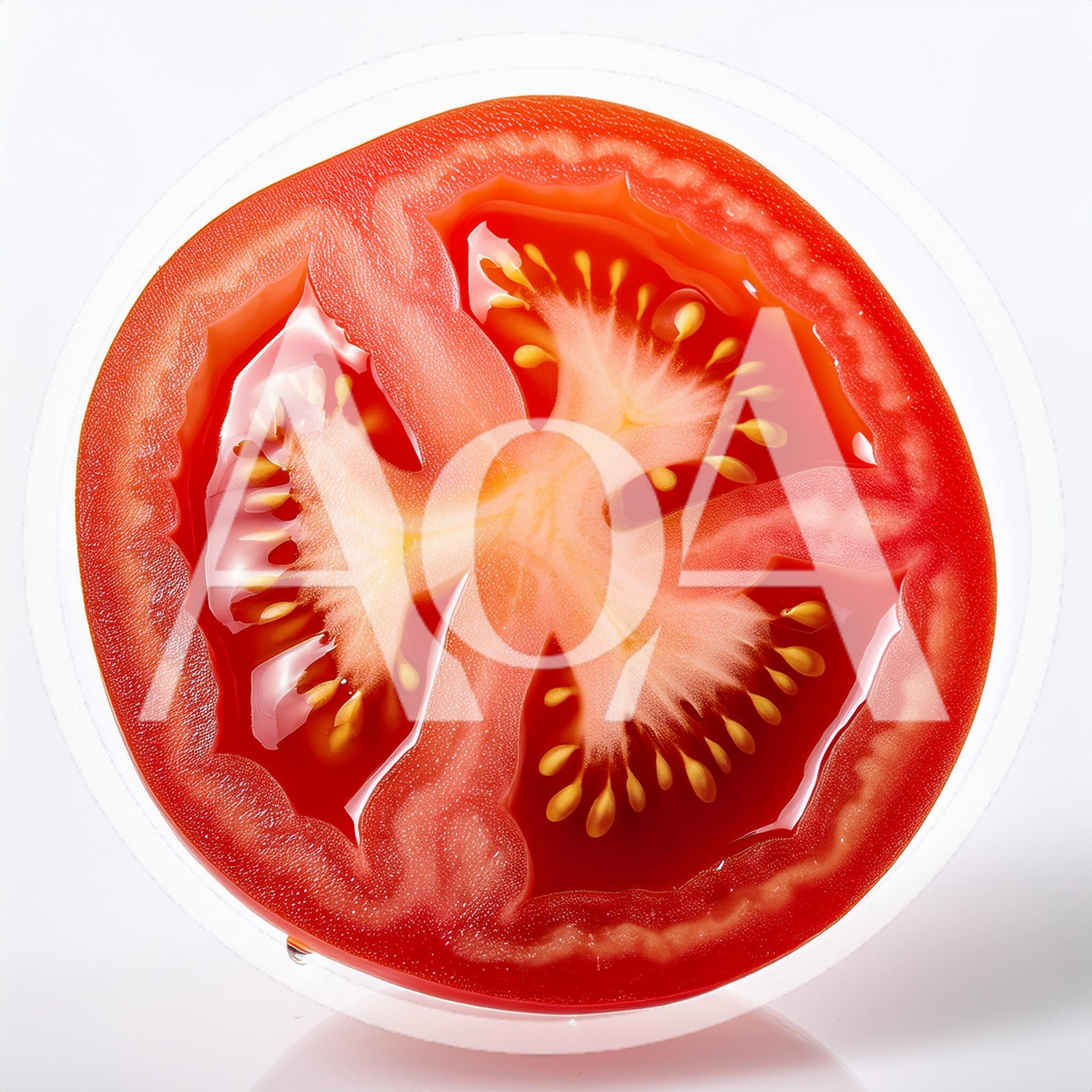 Fresh Red Tomato Slice Isolated On White Background