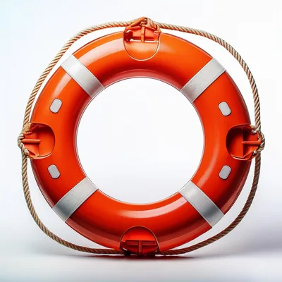 Orange Life Buoy Ring With Rope