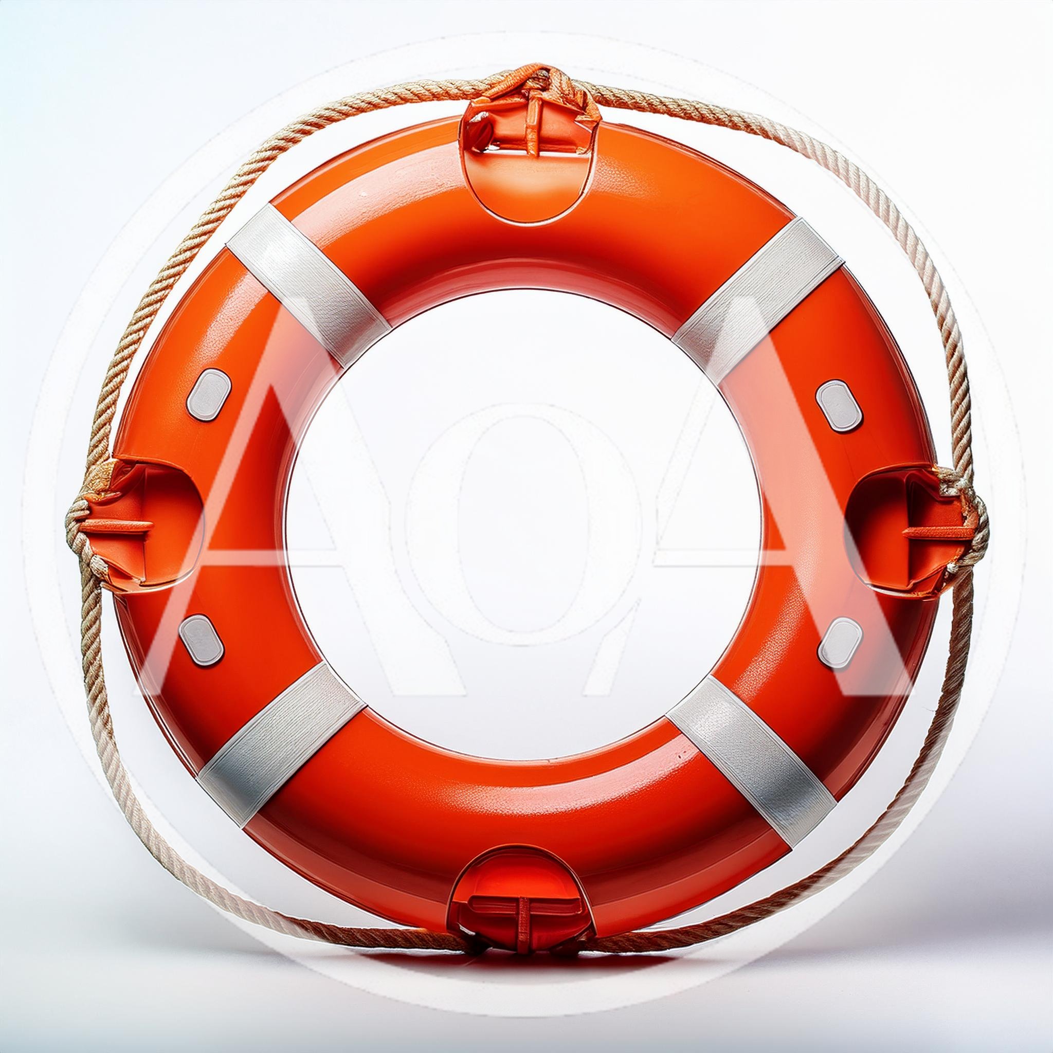 Orange Life Buoy Ring With Rope