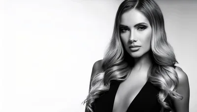 Portrait Of A Glamorous Woman With Wavy Blonde Hair