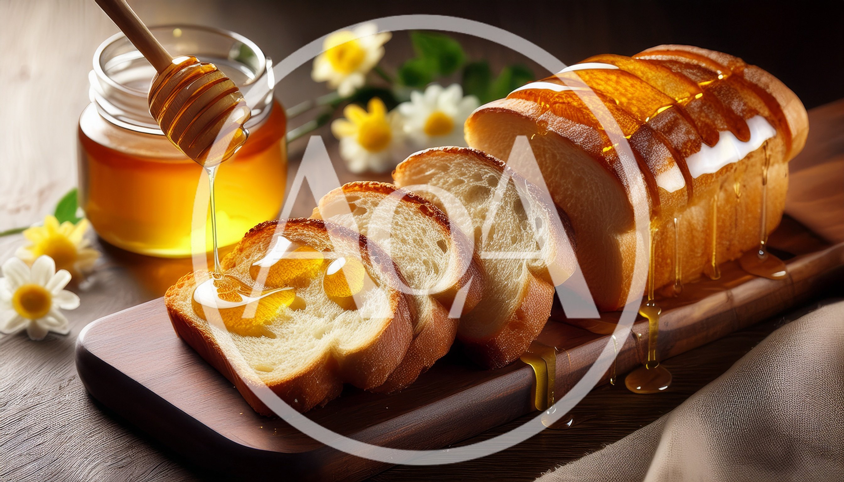 Honey Drizzled Over Freshly Sliced Bread