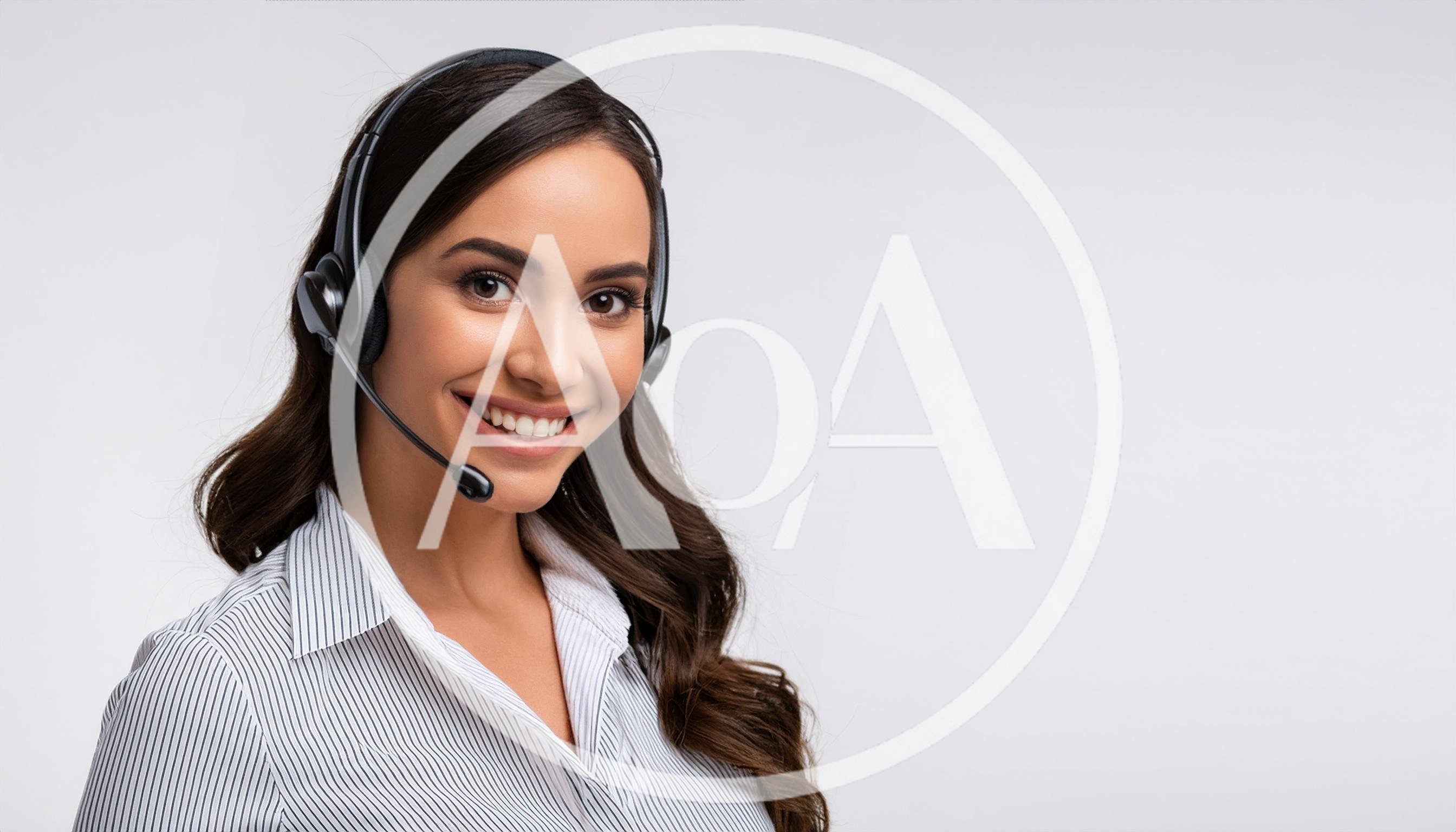 Smiling Customer Service Representative Wearing A Headset