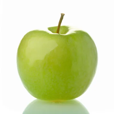Single Fresh Green Apple Isolated On White Background