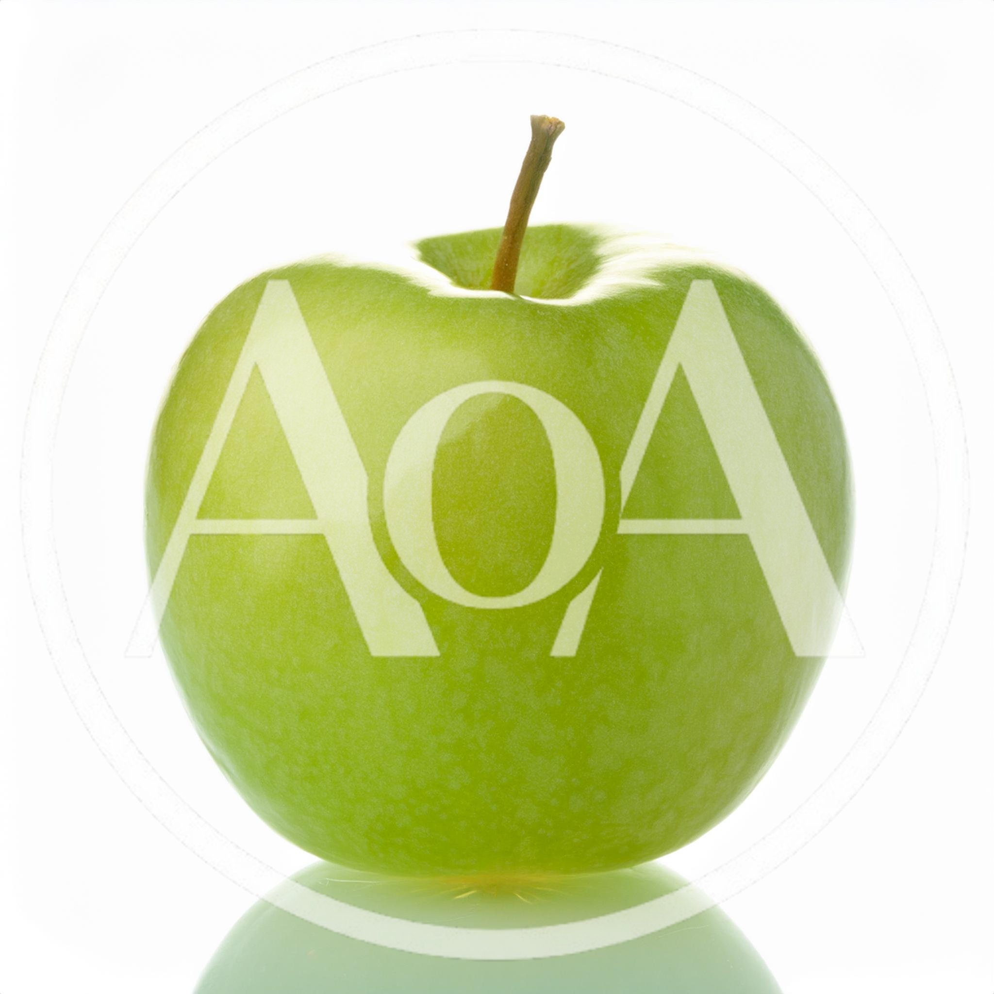 Single Fresh Green Apple Isolated On White Background