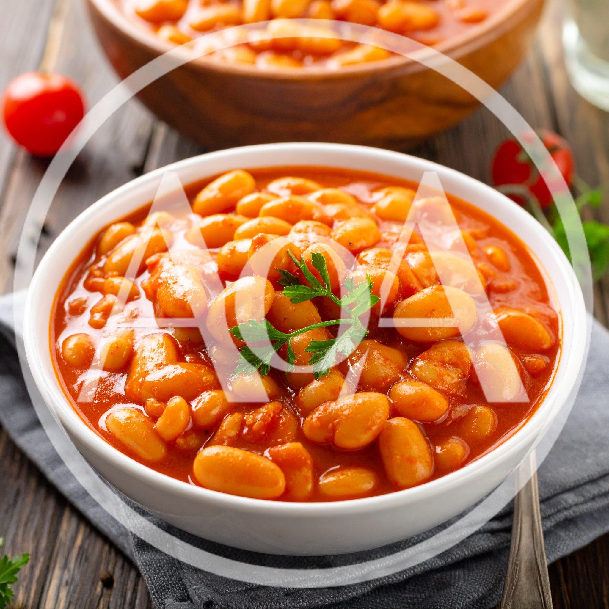 Bowl Of Baked Beans In Tomato Sauce