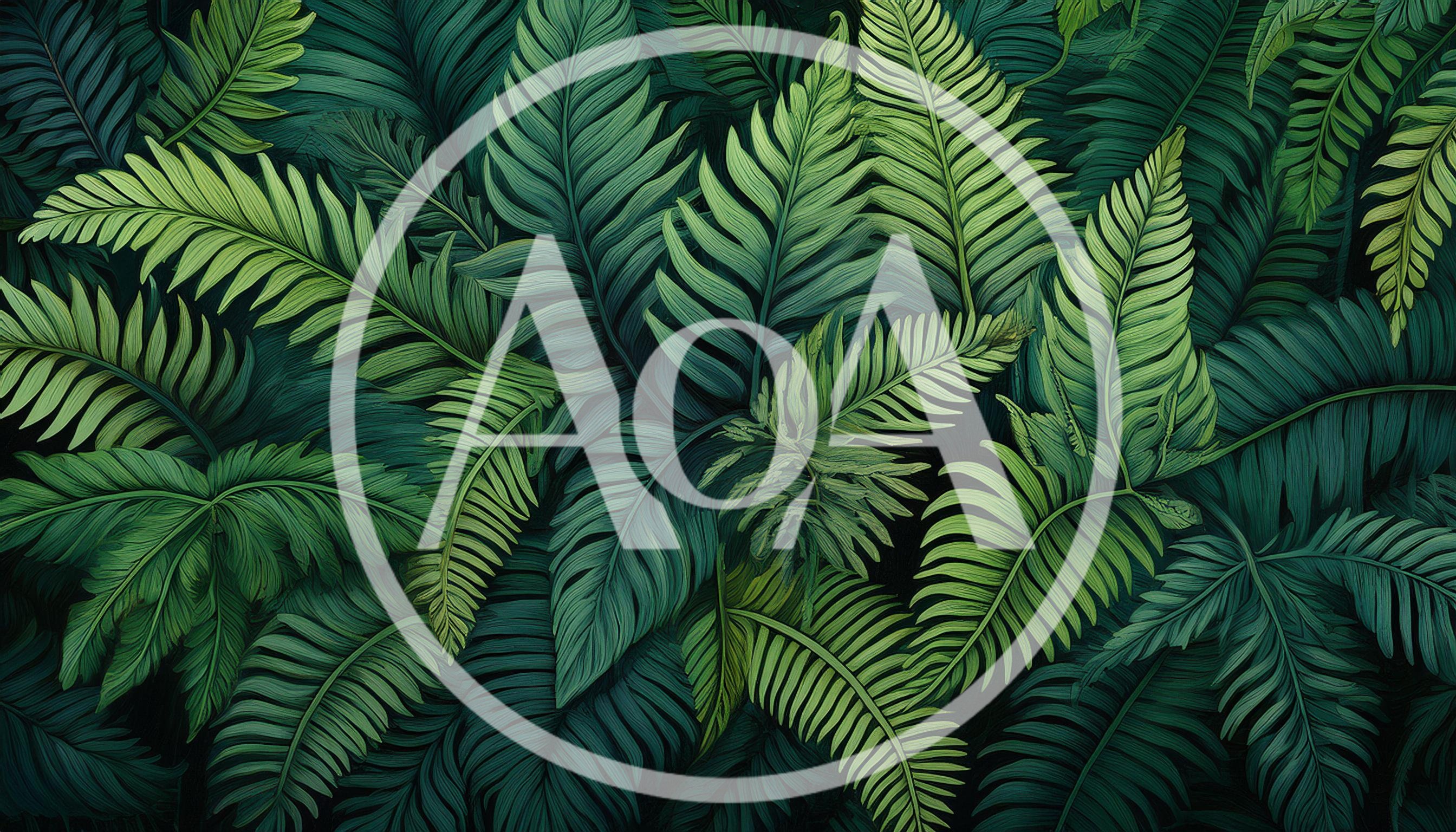 Lush Green Fern Leaves Tropical Foliage Background