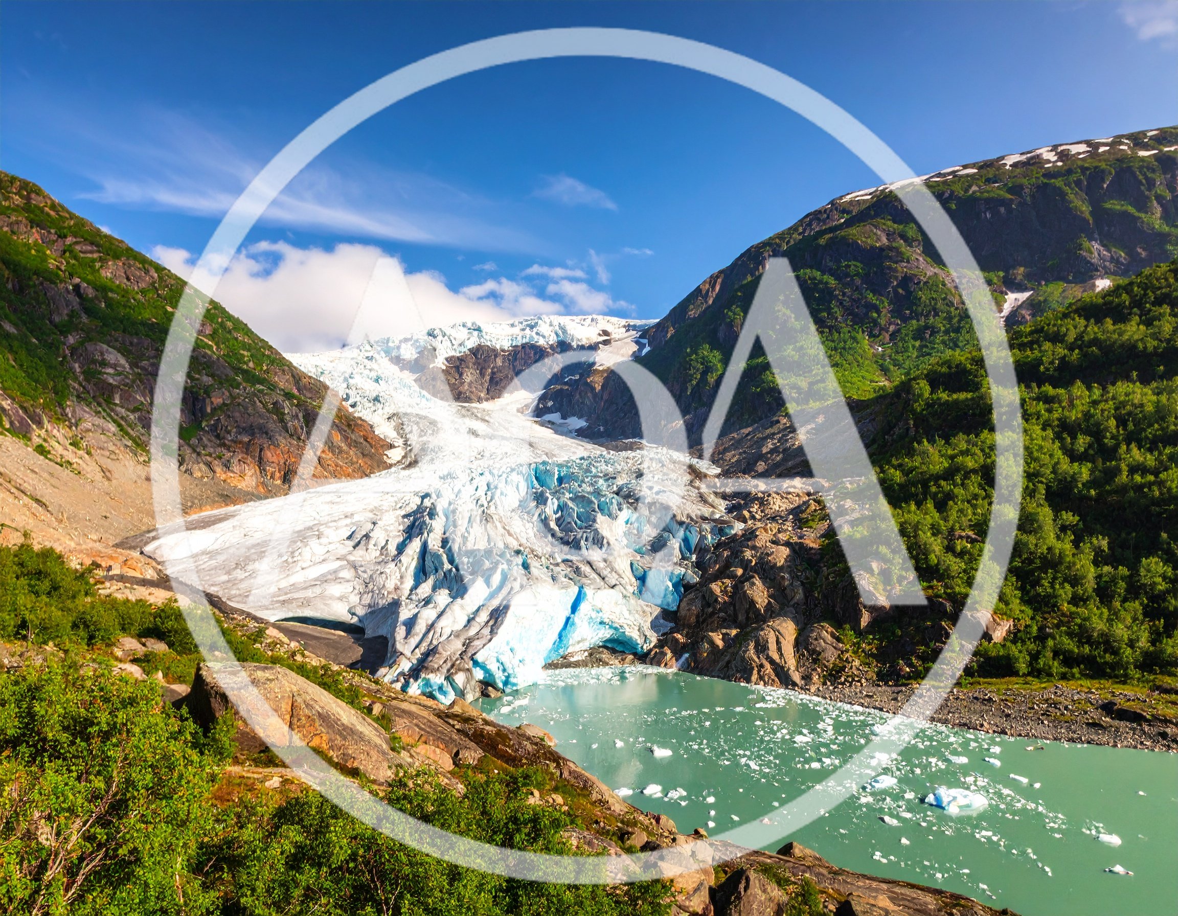 Bøyabreen Glacier and Meltwater Lake in Norway