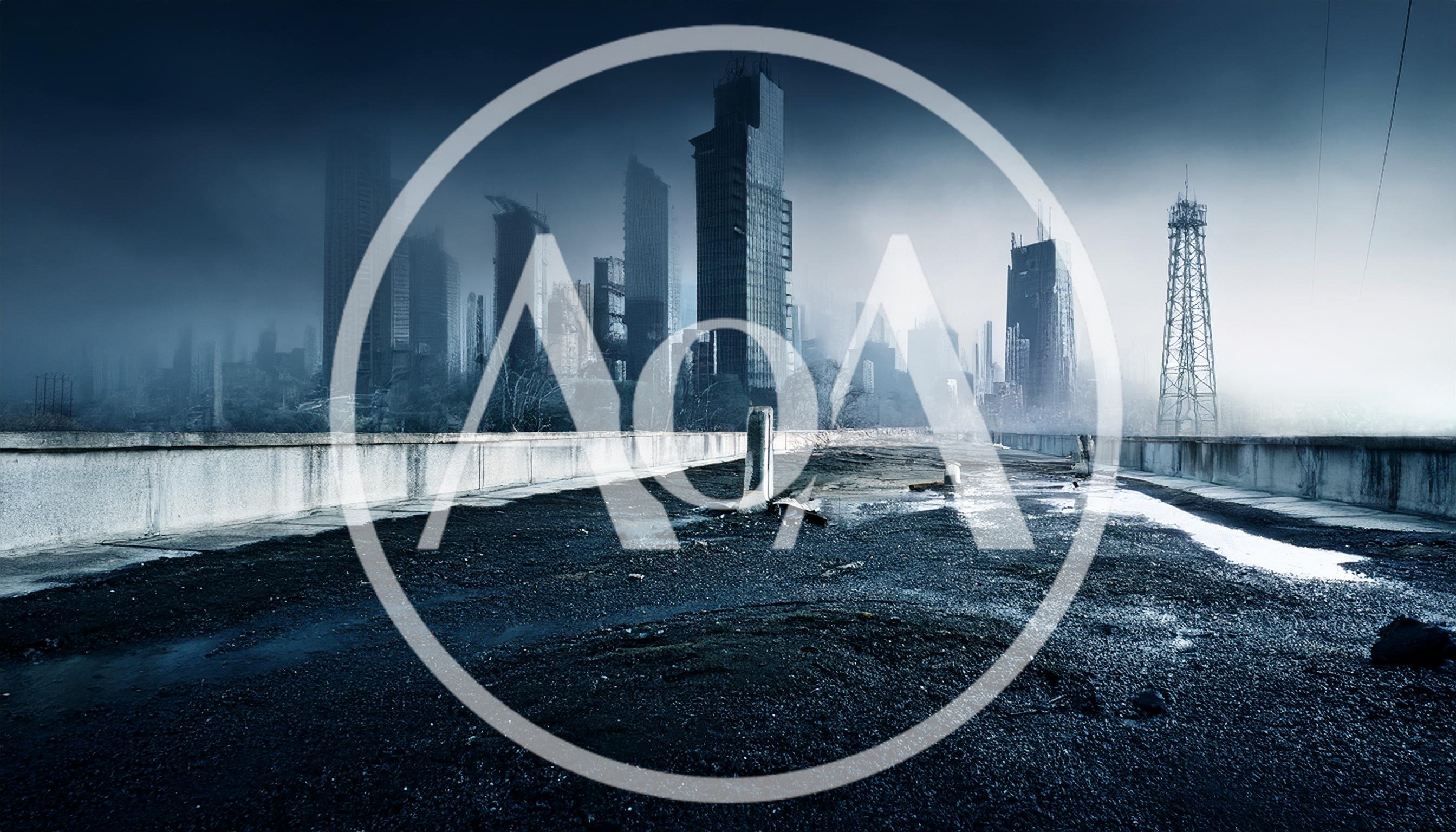 Post Apocalyptic Cityscape With Abandoned Rooftop View
