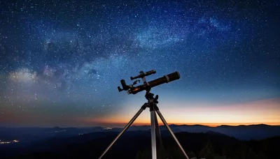 Telescope Pointing At The Milky Way Galaxy
