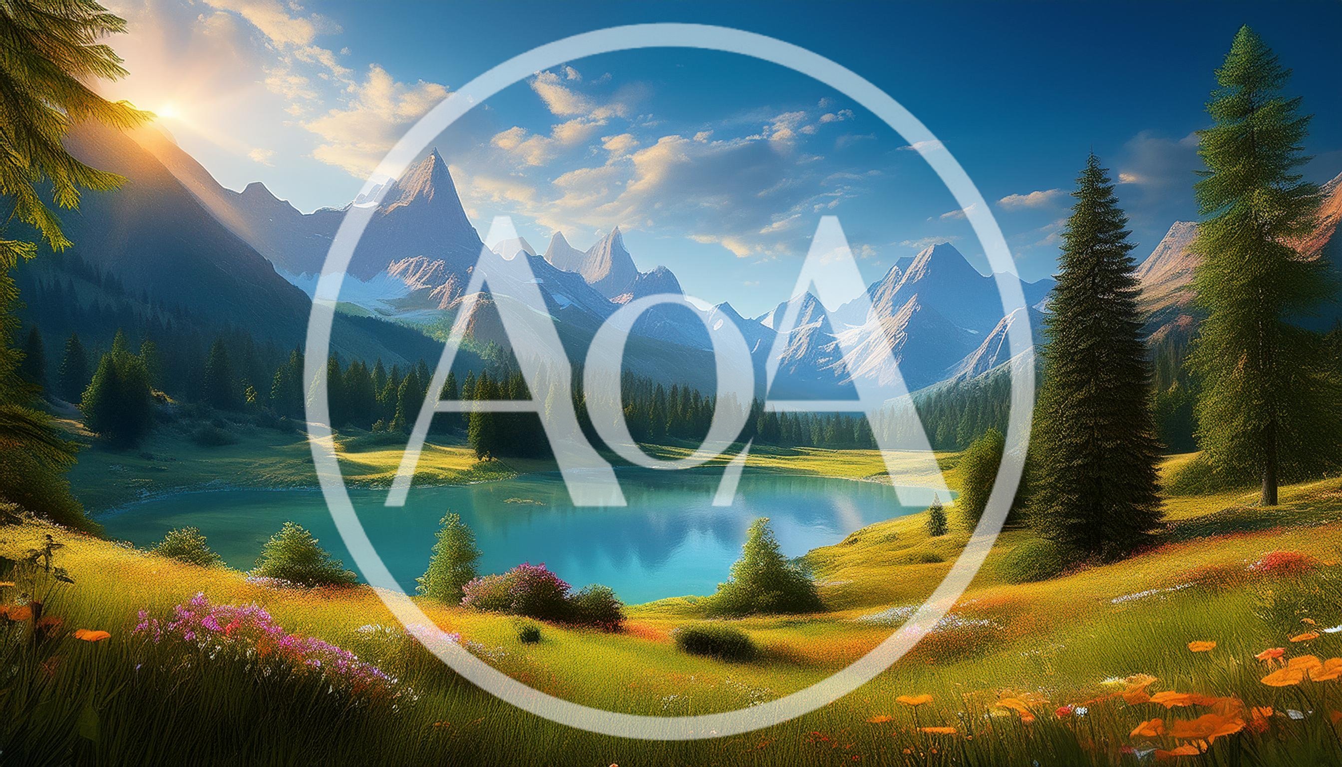 Scenic Alpine Lake Landscape With Mountain Peaks