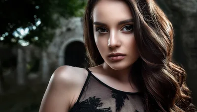 Portrait Of A Beautiful Woman With Wavy Hair