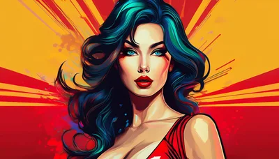 Pop Art Illustration Of A Glamorous Woman