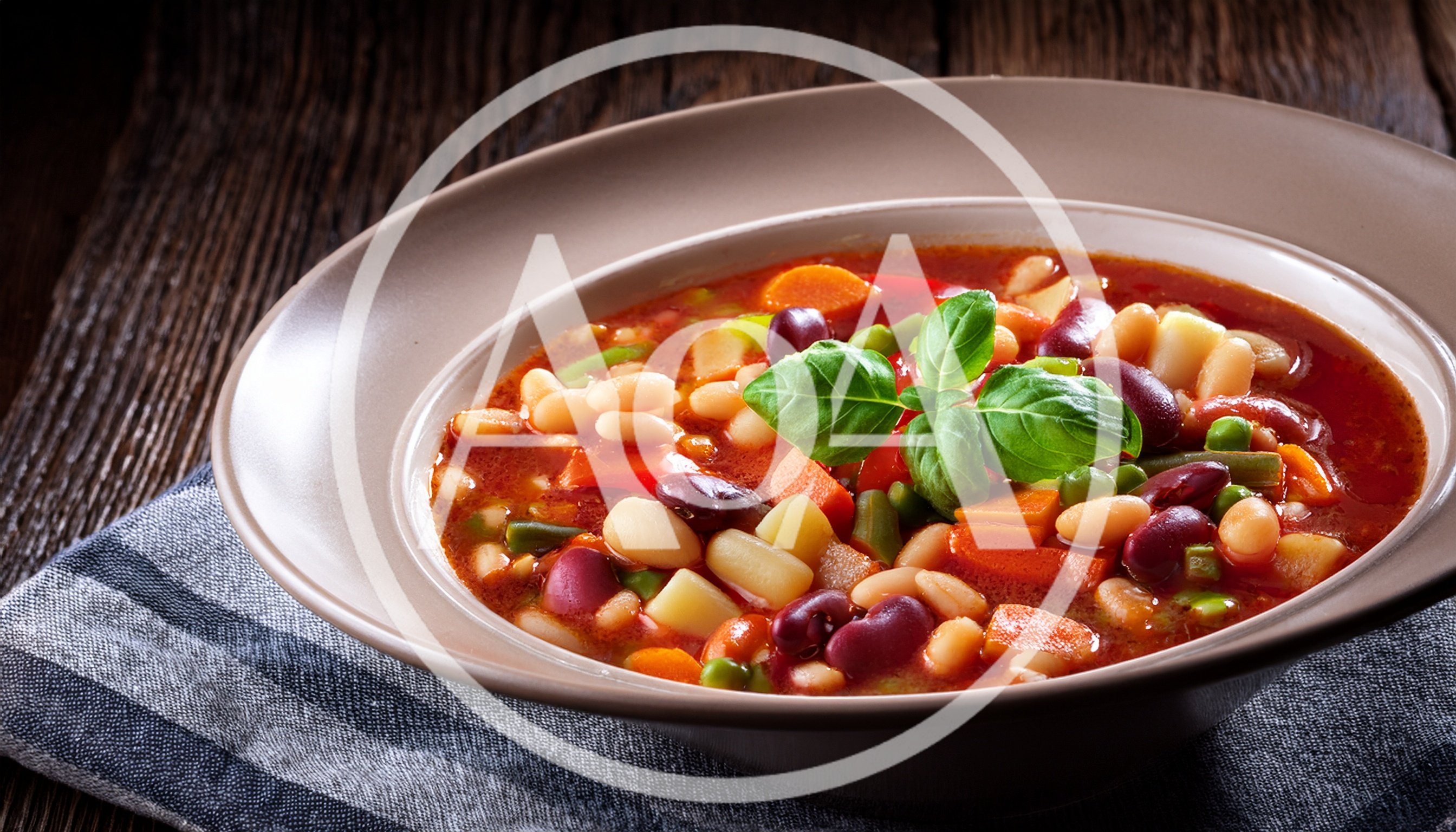 Bowl Of Hearty Vegetable And Bean Soup