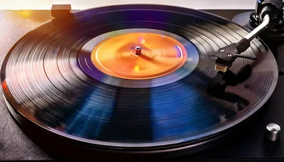 Vinyl Record Spinning On A Turntable