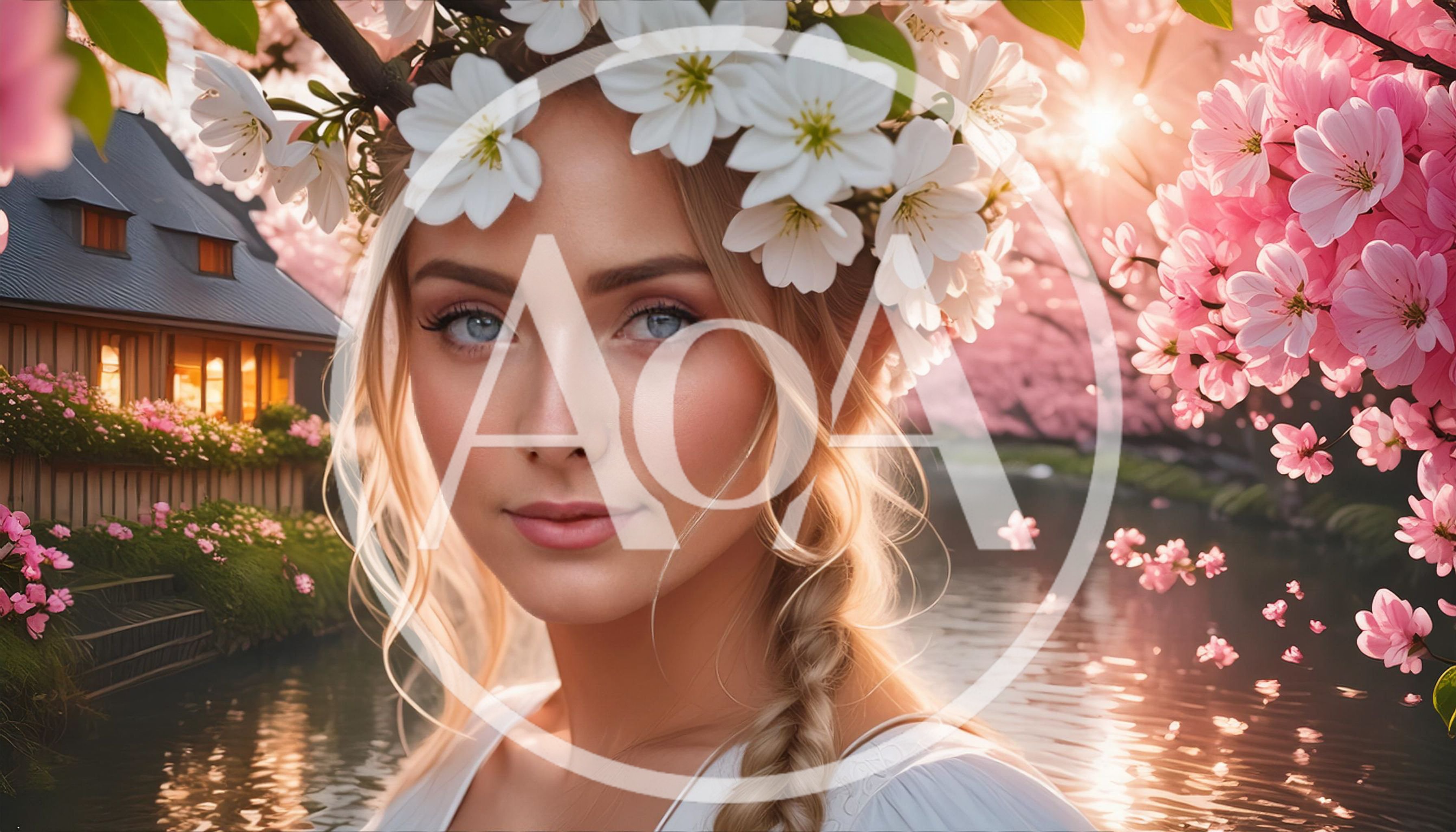 Portrait Of A Beautiful Woman With A Flower Crown
