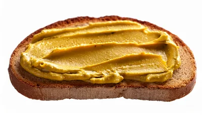 Slice Of Toasted Bread With Mustard Spread