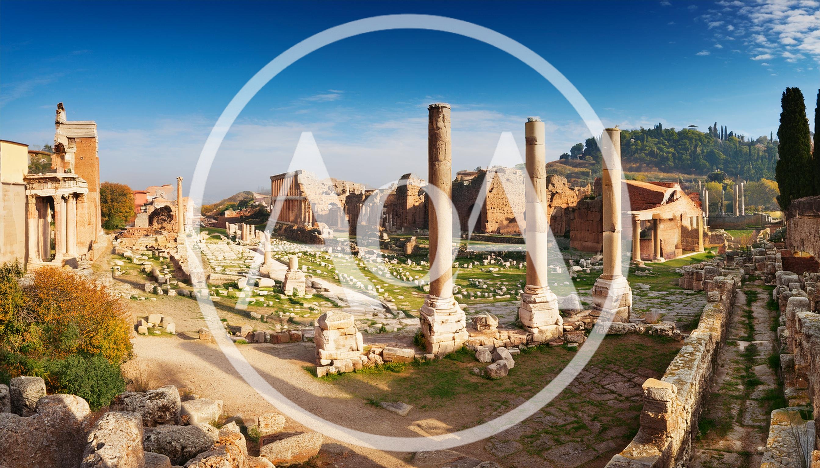 Panoramic View Of The Ancient Roman Ruins At Tivoli