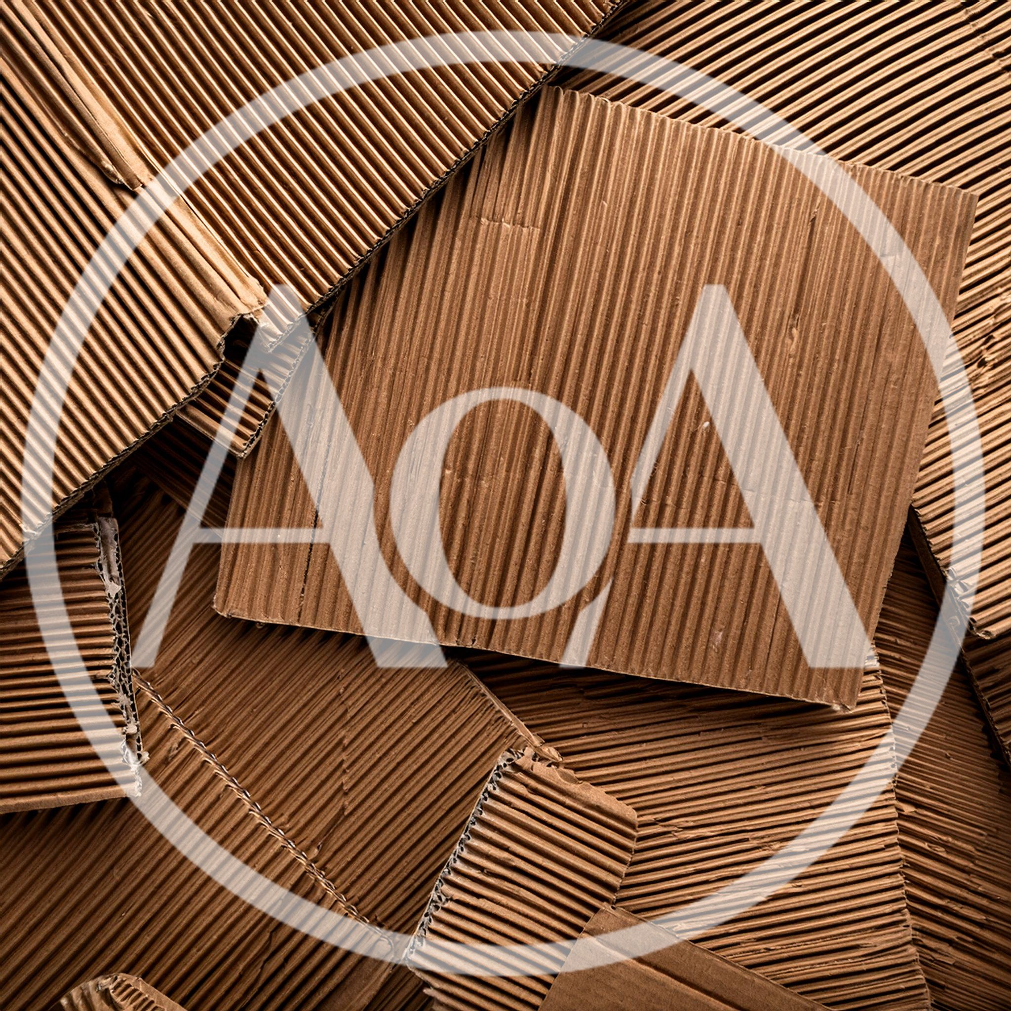 Top View Of Stacked Corrugated Cardboard Sheets
