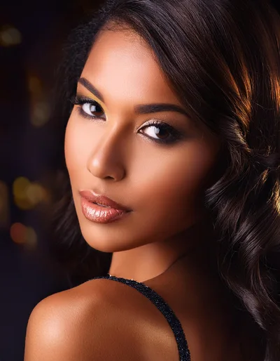 Portrait Of A Beautiful Woman With Glamorous Makeup