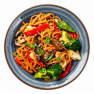 Stir Fried Vegetable Lo Mein Noodles