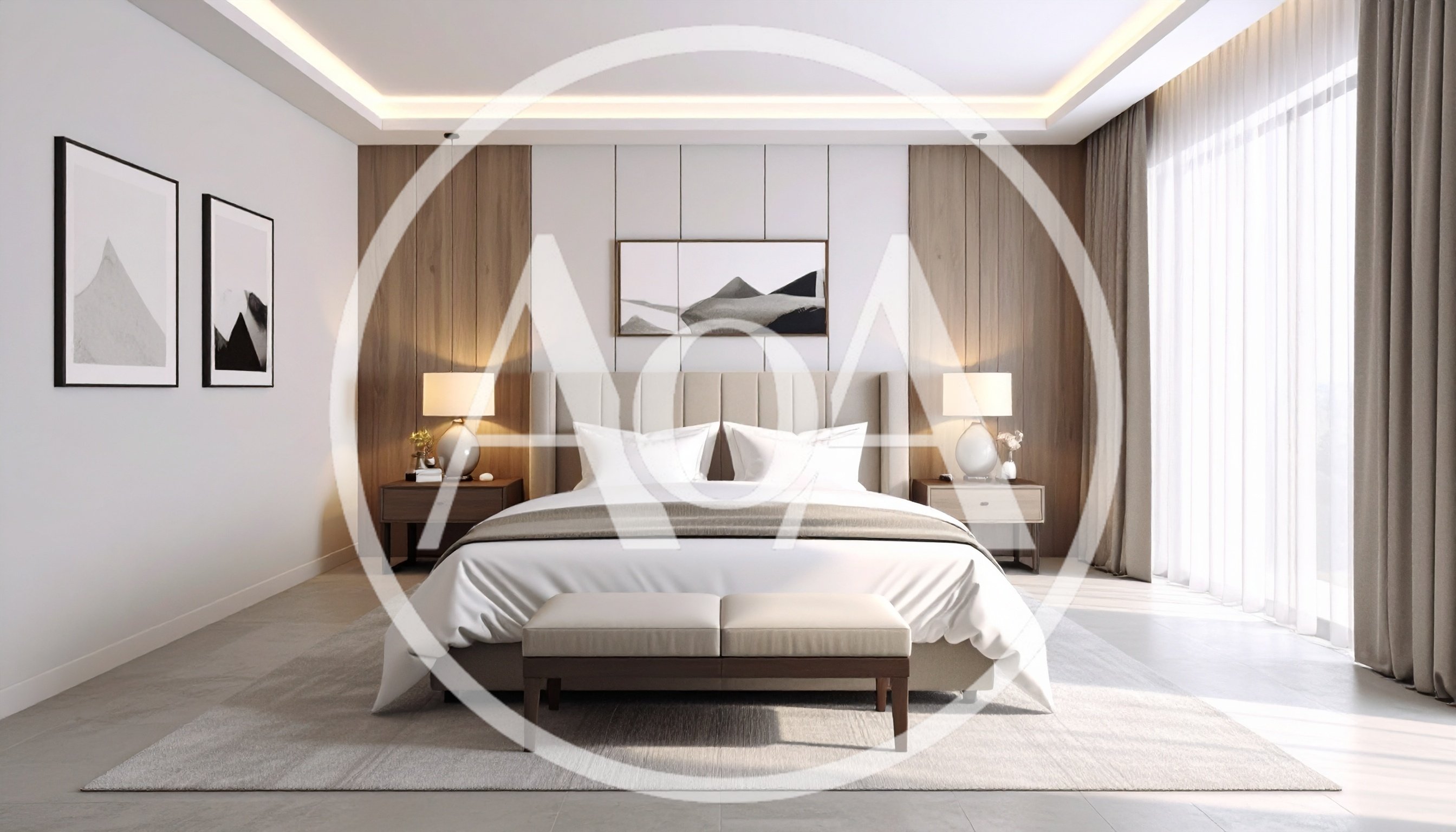 Modern Minimalist Bedroom Interior With Neutral Tones