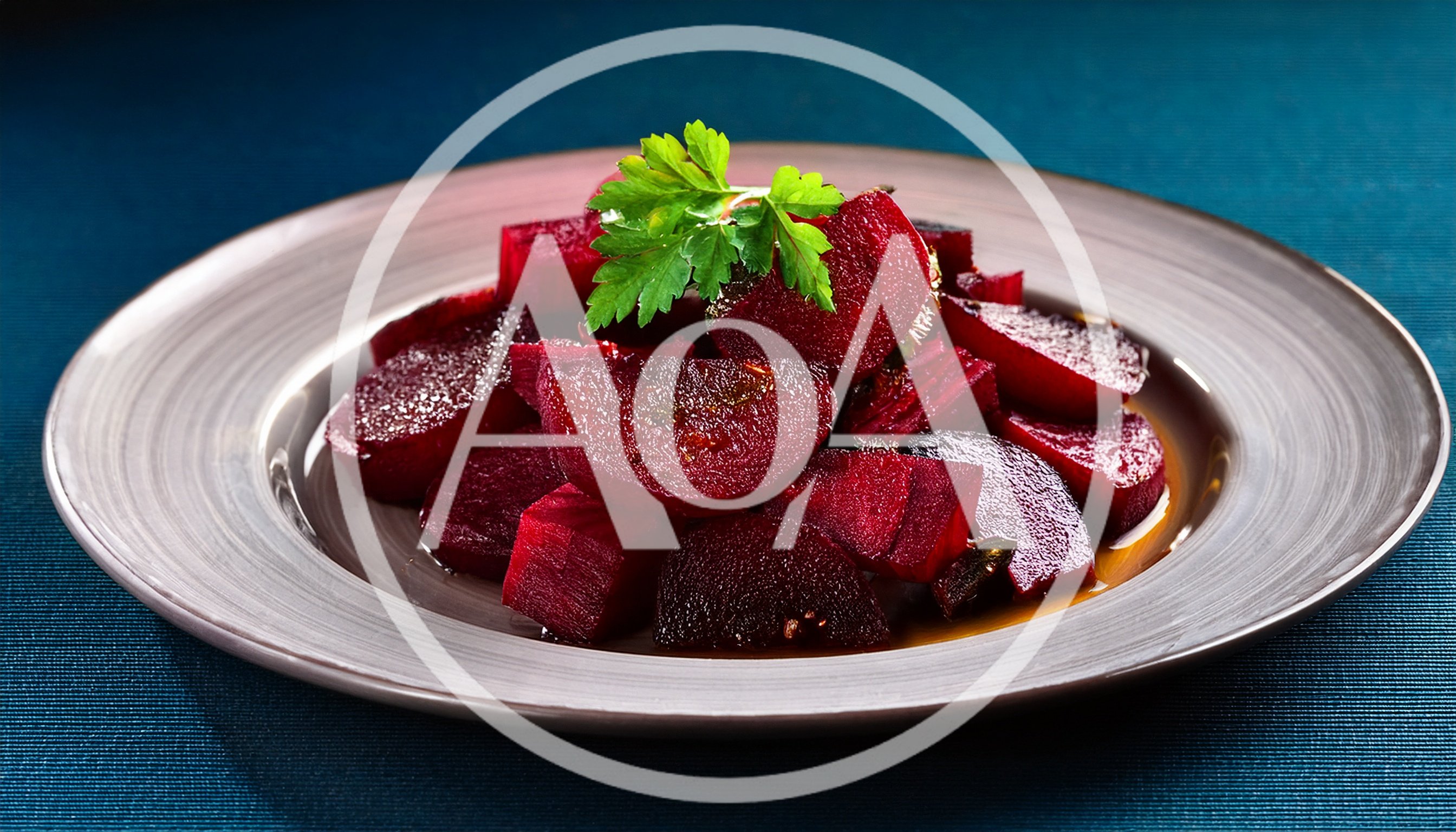 Roasted Beet Salad With Fresh Parsley Garnish