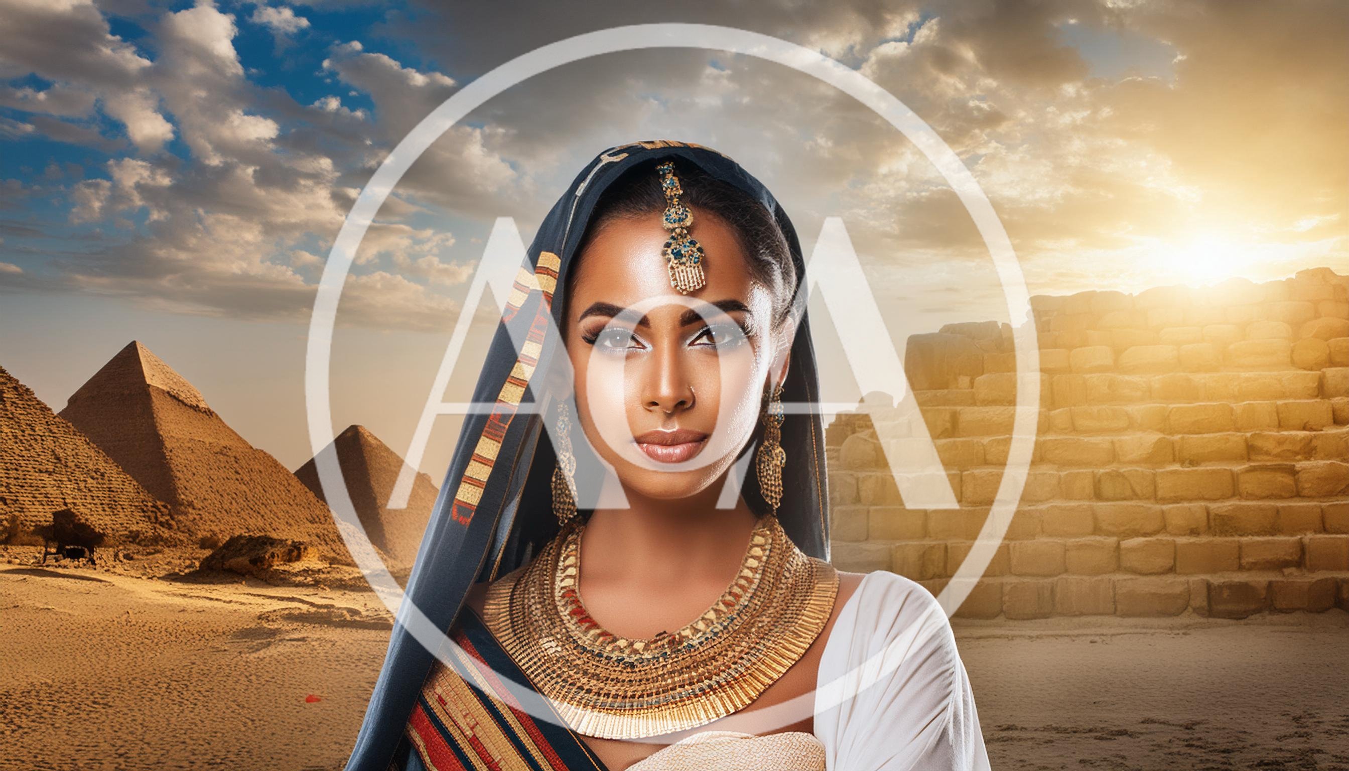 Portrait Of A Beautiful Egyptian Queen In Traditional Attire
