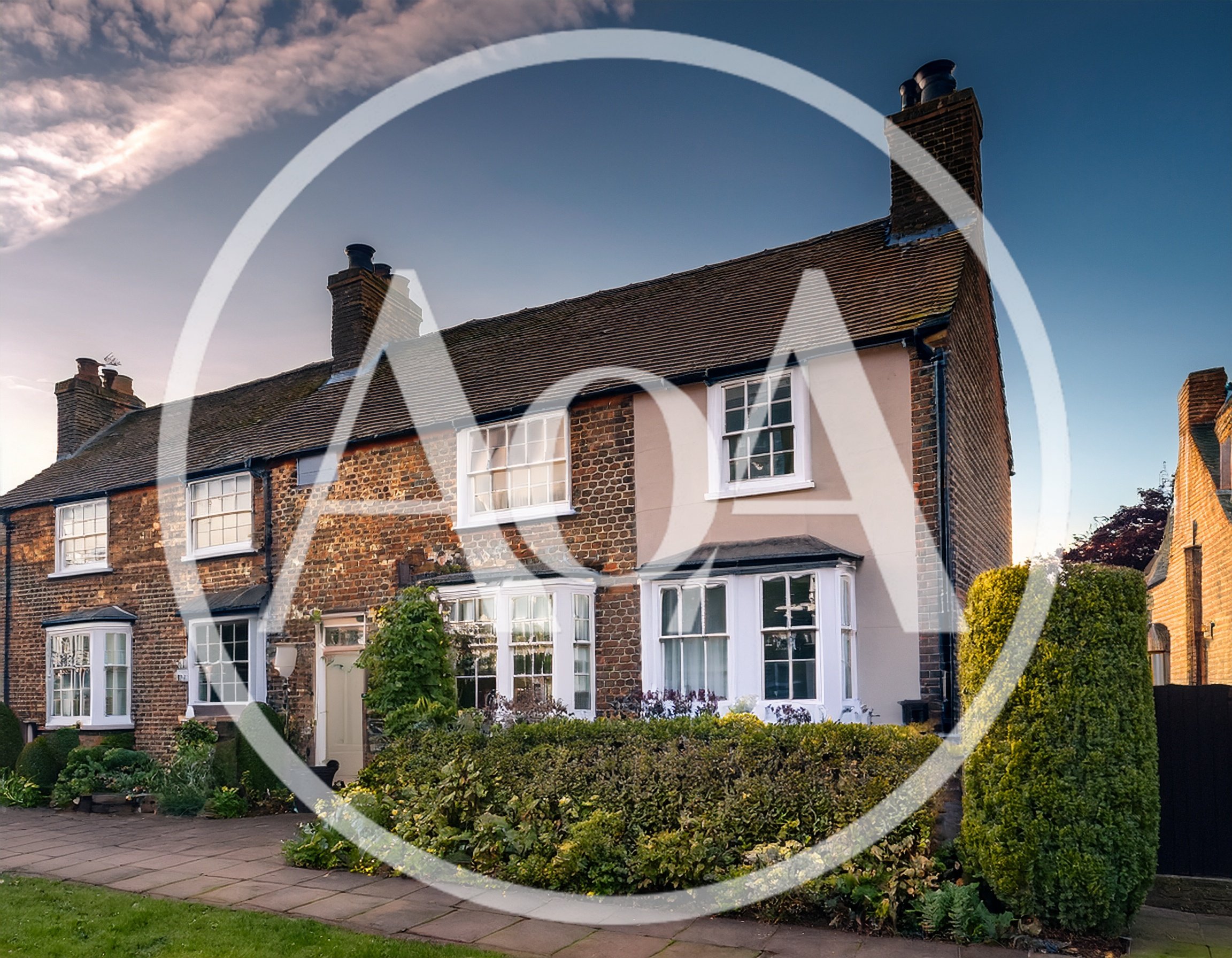 Charming English Brick Cottage With Bay Windows