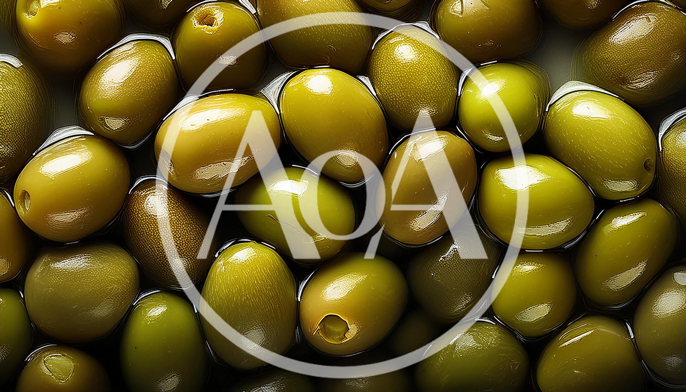 Top Down View Of Fresh Green Olives