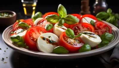 Fresh Caprese Salad With Tomatoes And Mozzarella