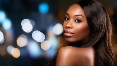 Portrait Of A Beautiful Young Woman With Glowing Skin