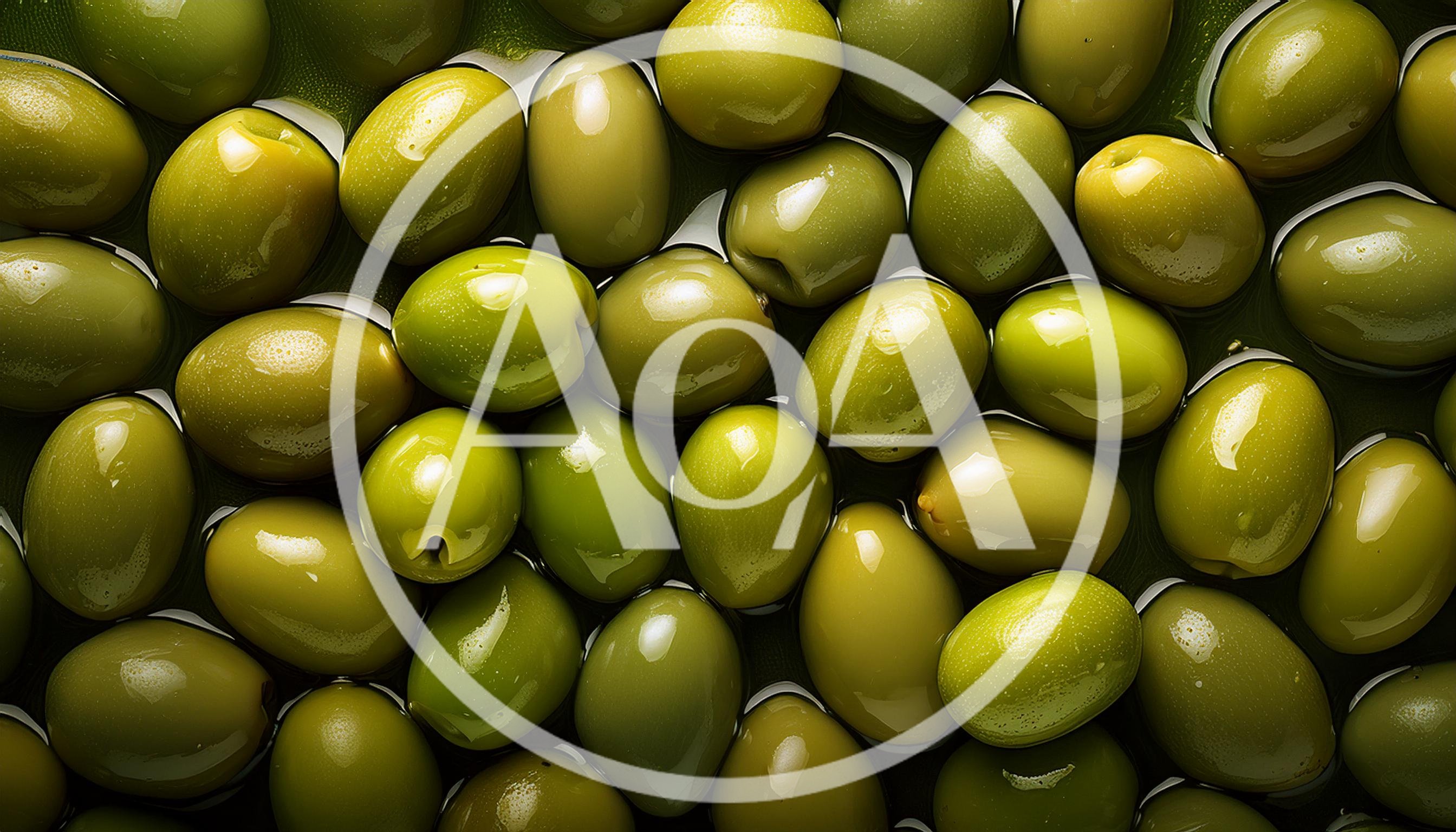 Fresh Green Olives In Brine Close Up