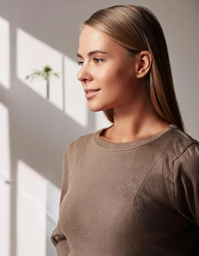 Portrait Of A Young Woman In Profile