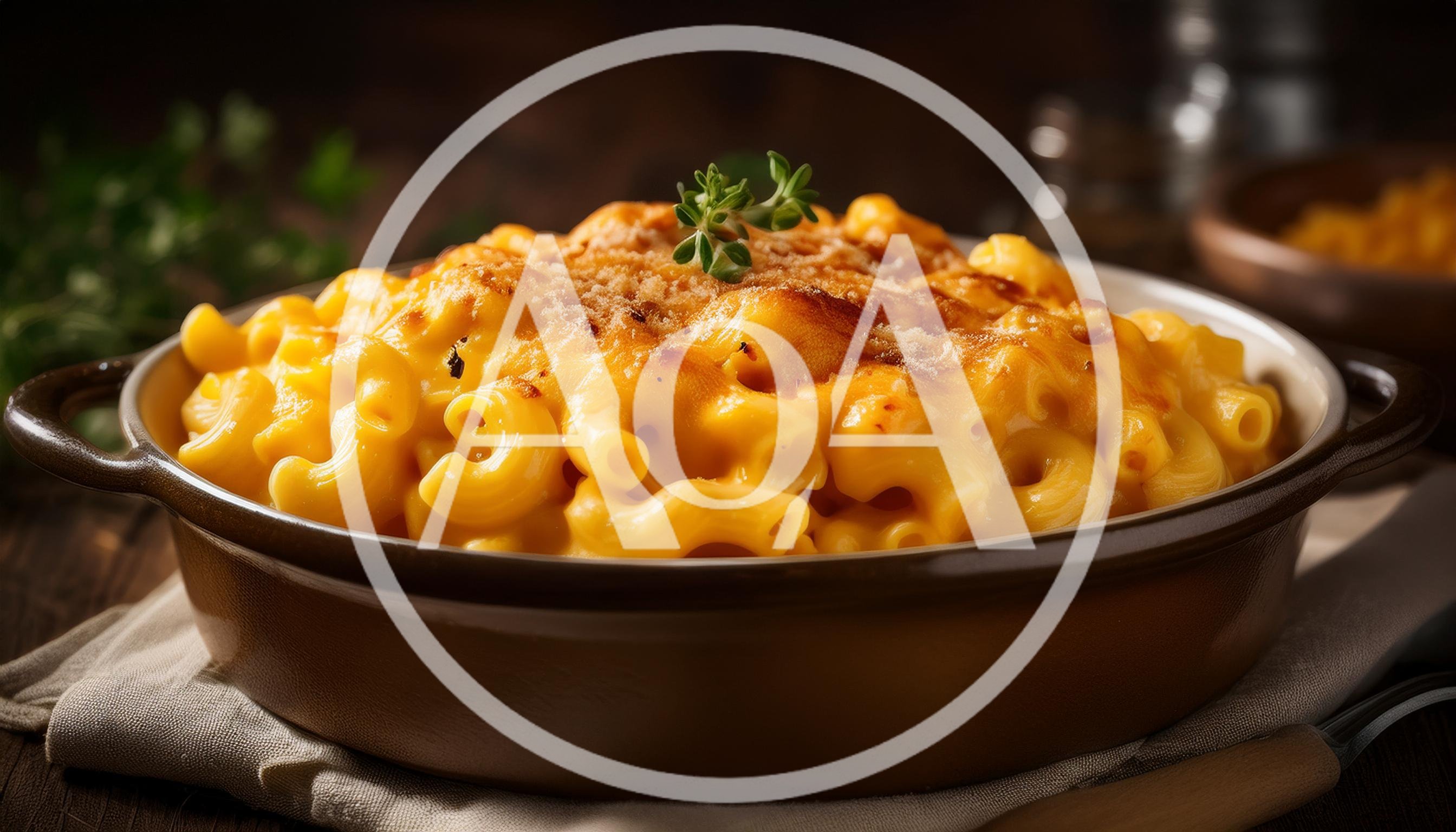 Baked Macaroni and Cheese in Ceramic Dish