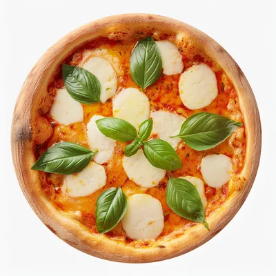 Fresh Margherita Pizza With Basil Leaves