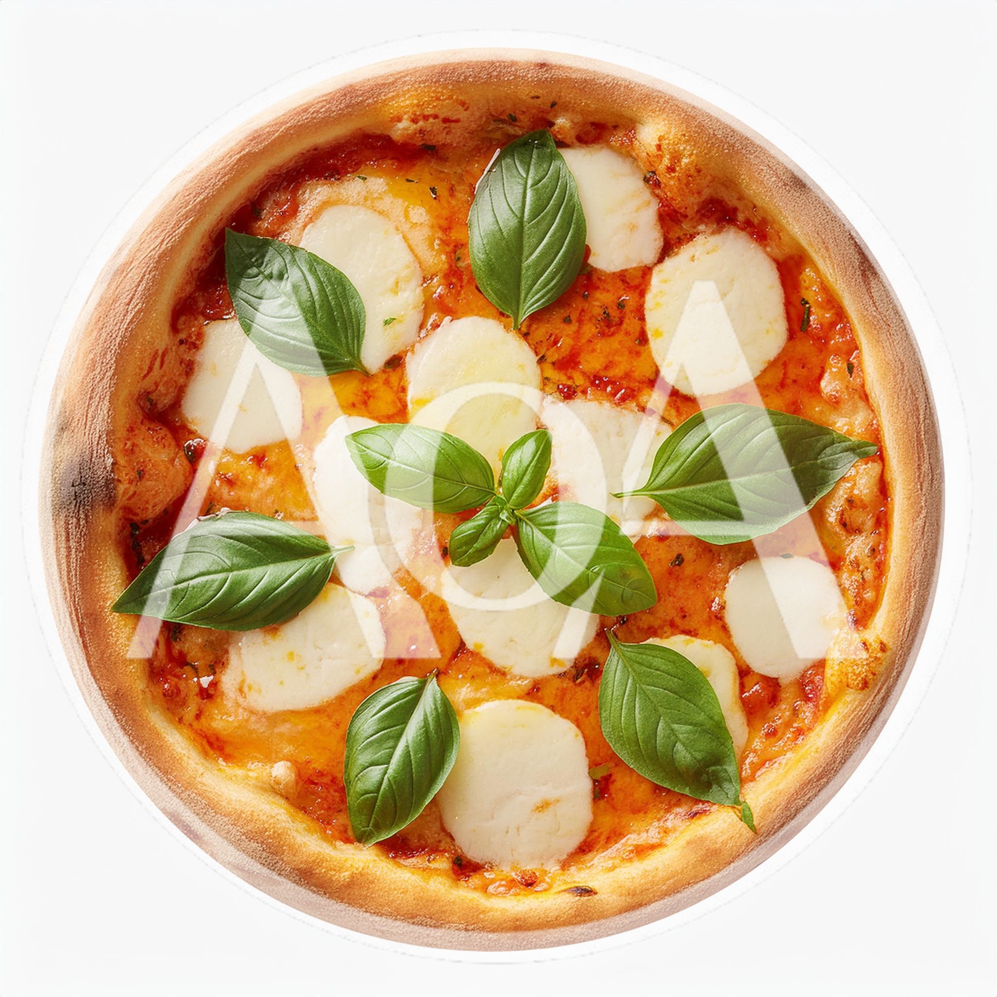 Fresh Margherita Pizza With Basil Leaves