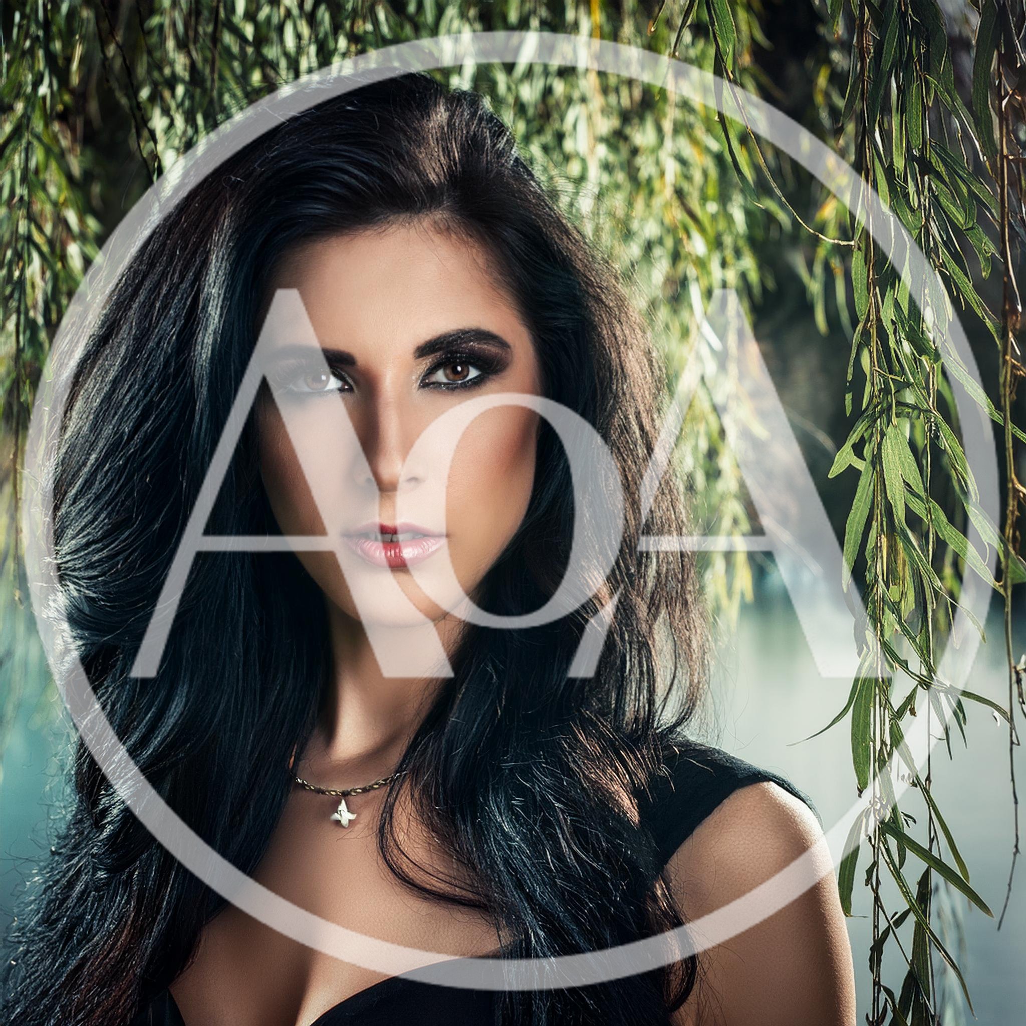 Portrait Of A Beautiful Woman With Long Dark Hair
